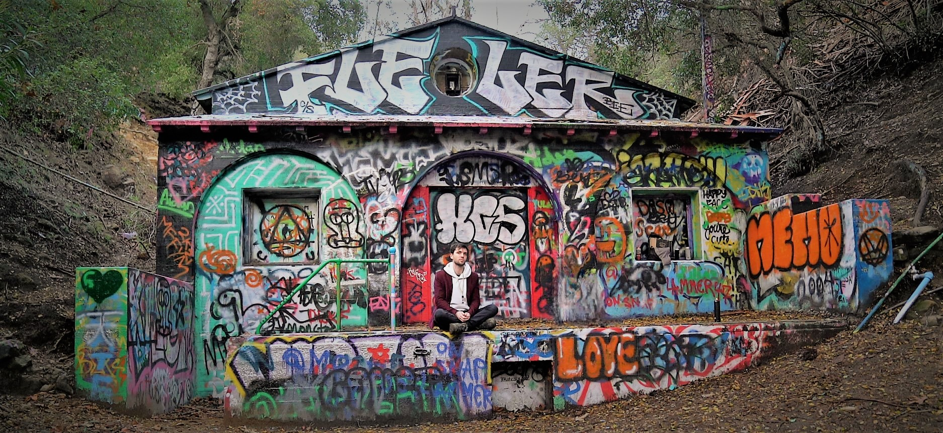 Graffiti building portrait