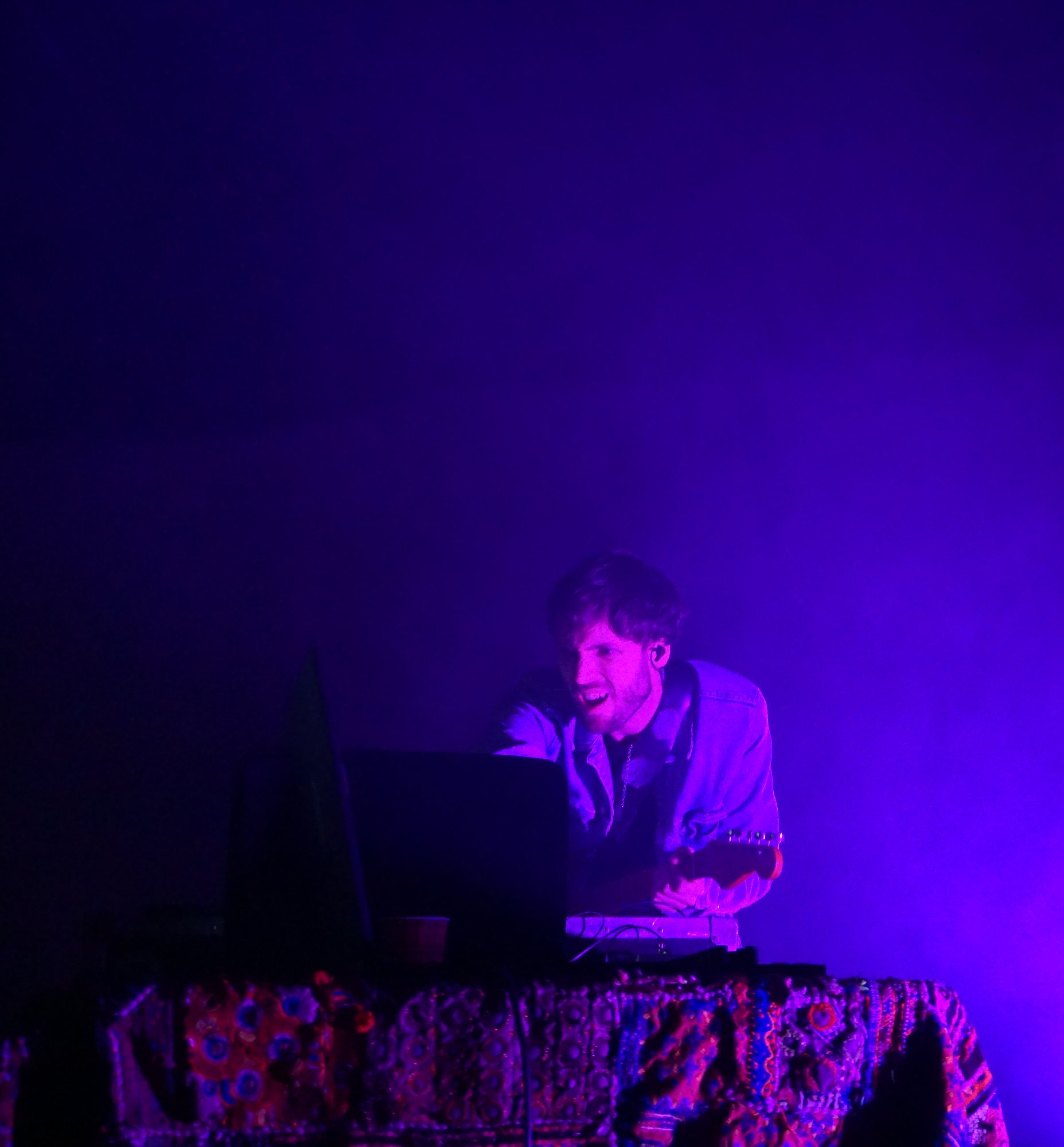 Live performance purple lights